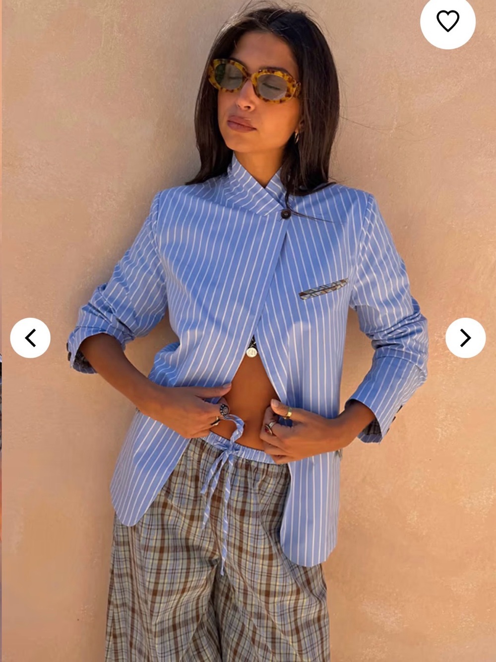 Never Fully Dressed New Blue Striped Women's Button-Front Blazer